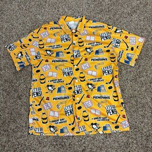 Pittsburgh Penguins Short Sleeve Button Down Shirt - Size XL - Preowned - 2052